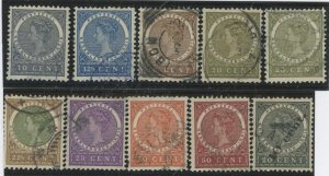 Netherlands Indies #48-50/52-57/58a Used Single