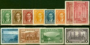 Canada 1937-38 Set of 12 SG357-367 Fine LMM & MNH