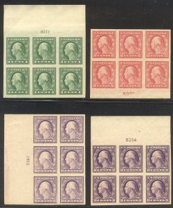 U.S. #481-84 Mint NH Plate Blocks - 1c - 3c Imperfs