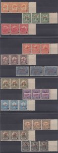 PANAMA 1921 CENTENARY INDEPENDENCE Sc 220-231 STRIPSx3+ FULL SET SPECIMEN MNH 