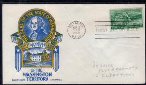 US 1019 Washington Territory Cachet Craft Staehle Pencil FDC