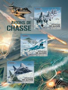 GUINEA - 2012 - Fighter Aircraft - Perf 3v Sheet - Mint Never Hinged