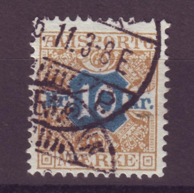 J16648 JLstamps 1907 denmark perf 13 used #p10 newspaper stamp $45.00 scv