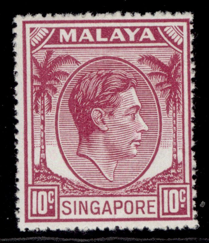 SINGAPORE GVI SG22, 10c purple, LH MINT.