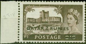 Qatar 1957 2R on 2s6d Black-Brown SG13a Type II V.F MNH