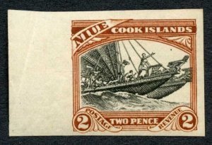 Niue SG57 2d IMPERF Gummed paper U/M