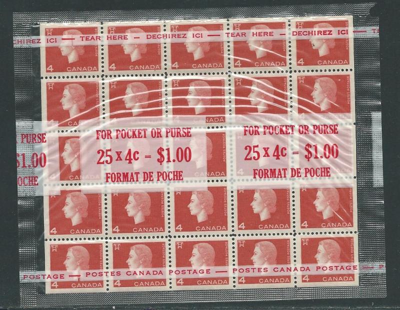 Canada 404b 1963 4c Elizabeth Pane of 25 MNH