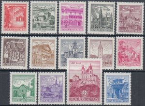 AUSTRIA Sc# 688-95,97-702 CPL MNH BUILDING TYPES (MISSING 2S)