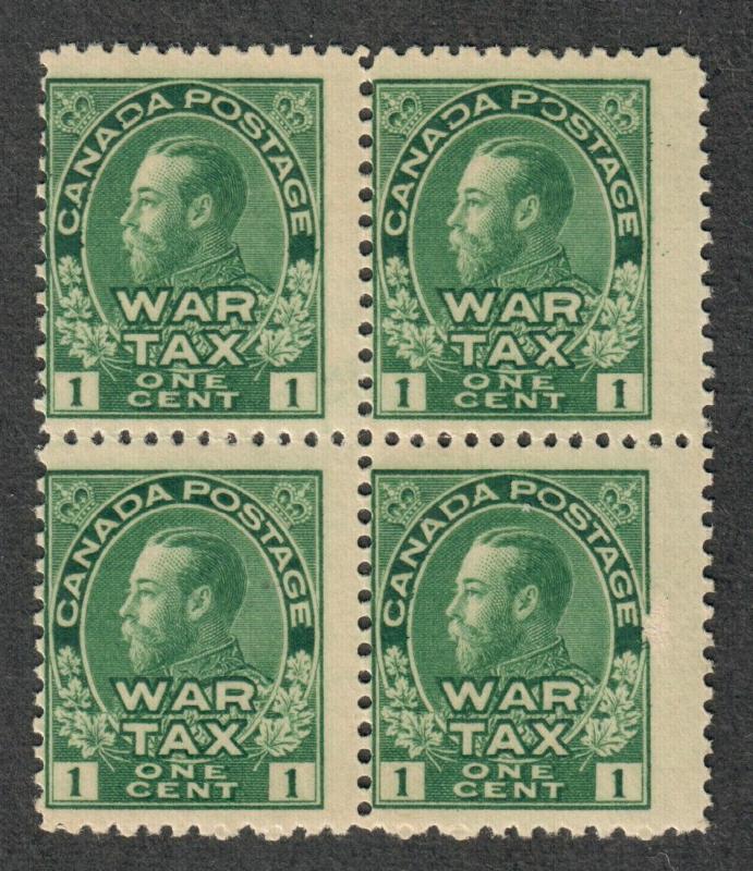 Canada Sc#MR1 M/NH/Average, War Tax Block of 4, Cv. $240