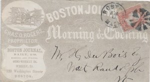 1867 Advertising, Boston Journal, Boston, Ma to West Randolph, VT ... (56728)