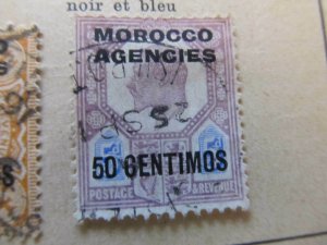 British Morocco 1907-10 50c on 5p Fine Used Mamp A11P30F17-