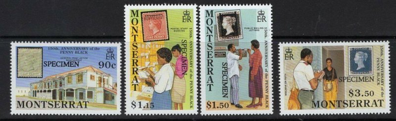 MONTSERRAT SG823/6 1990 ANNIV OF THE PENNY BLACK  MNH 