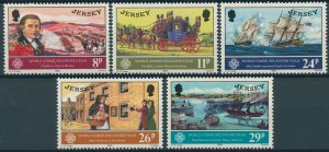 Jersey 1983 MNH Ships Stamps World Communications Year Charles le Geyt 5v Set 