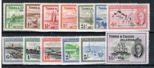 Turks and Caicos Islands 1950 set SG 221-233 MLH