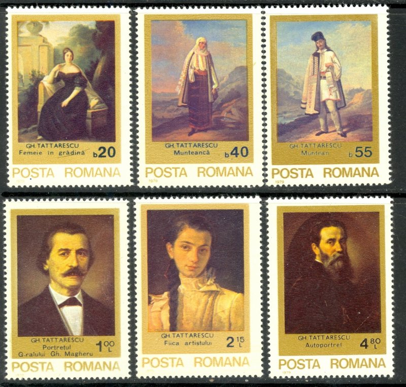 ROMANIA 1979 ART PAINTINGS Set Sc 2838-2843 MNH