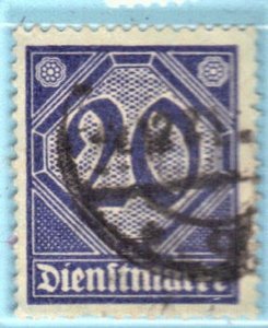 GERMANY SC #O5 USED 20pf 1920-21 OFFICIAL STAMP