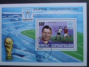 CENTRAL AFRICA-1977-WORLD CUP SOCCER-ARGENTINA'78  FANCY CANCEL VERY FINE