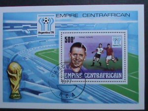 CENTRAL AFRICA-1977- WORLD CUP SOCCER-ARGENTINA'78  FANCY CANCEL VERY FINE