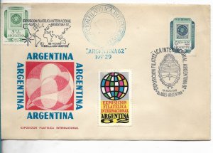 ARGENTINA  1962 INTERNATIONAL PHILATELIC EXHIBITION WORLD MAP SPECIAL CANCELS