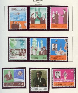 PARAGUAY  1967 JOHN F. KENNEDY  & SPACE PERF SET MINT NH