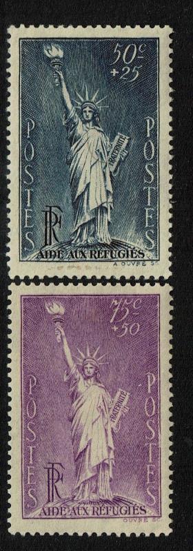 France SC# B44 and B45, Mint Hinged, Hinge Remnant, B45 Page Remnant - S1259