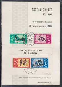 Ersttagsblatt 10/76 Scott 530-2b  - 1976 Summer Olympics