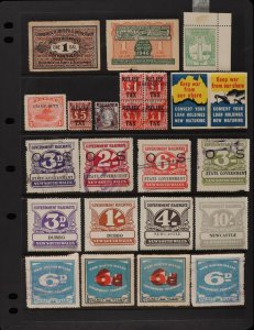 AUSTRALIA Cinderella collection including railways, revenues.airmail labels.