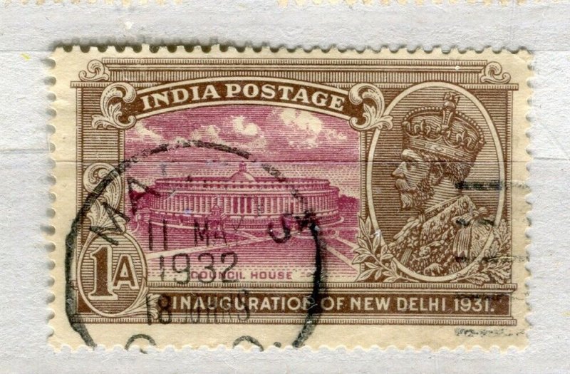 INDIA; 1912 early GV portrait New Delhi issue used Shade of 1a. value Postmark