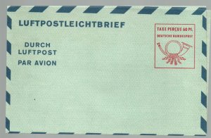 1950 Germany Airmail Letter Sheet FG8
