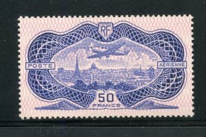 FRANCE 1936 SCOTT #C15 50fr BANKNOTE AIRMAIL MINT LIGHTLY HINGED