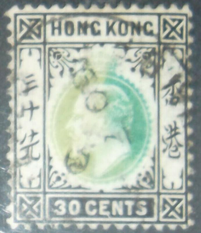 Hong Kong Scott #79 30¢ 1903 Blk & Gray Used Free US Shipping