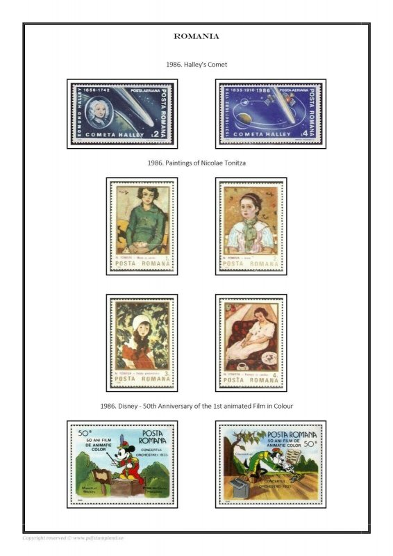 Romania 1858-2020  PDF(DIGITAL) STAMP ALBUM PAGES