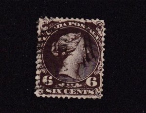 CANADA # 27 6cts LARGE QUEEN LIGHT USED CAT VALUE $160
