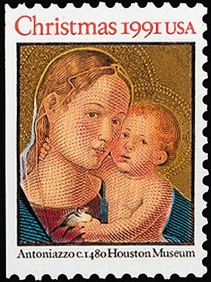 2578 Christmas Madonna F-VF MNH single from bklt