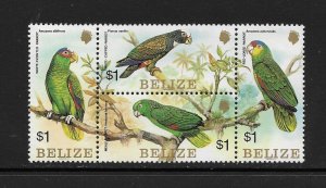 BIRDS - BELIZE #739 PARROTS  MNH