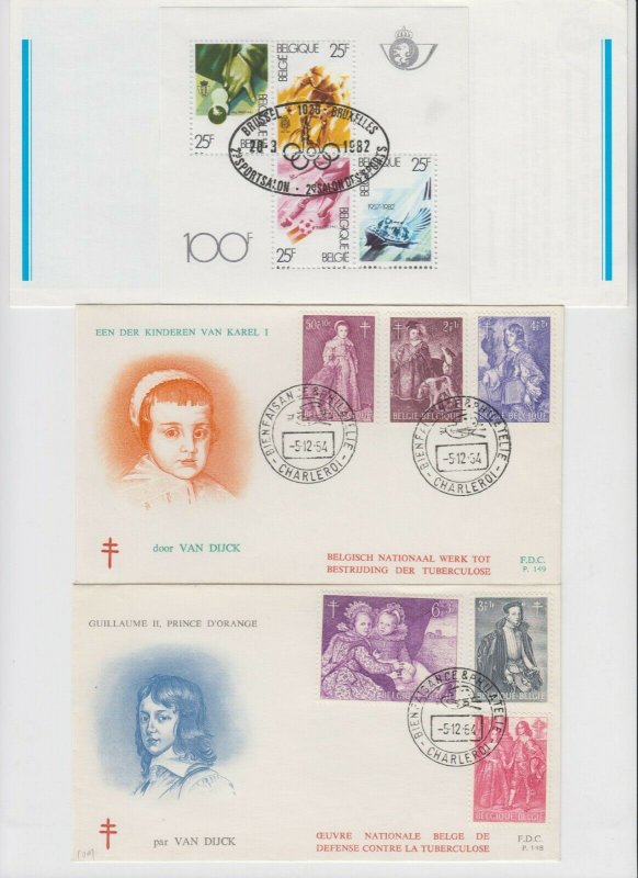 BELGIUM 11 SEMI POSTAL UNADDRESSED CACHET COVERS + SOUVENIR FOLDER 4 SCANS