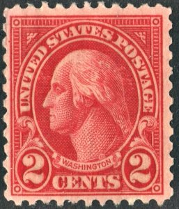 SC#634 2¢ Washington Single (1926) No Gum/Uncancelled