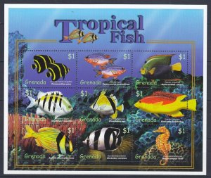 Grenada - Marine Life - FISHES - Full Sheet  - MNH
