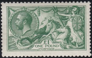 Sg 403 Spec N72(1) £1 Green  Seahorse Superb UNMOUNTED MINT (B)
