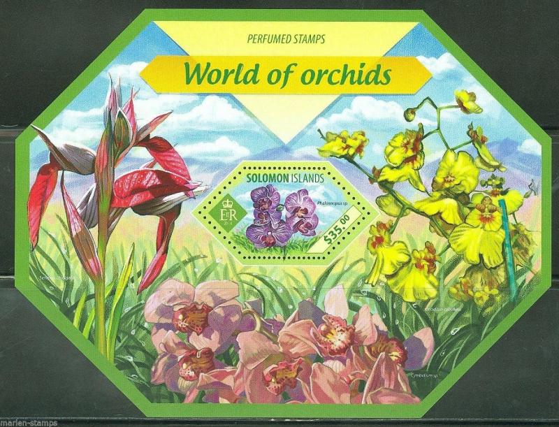 SOLOMON ISLANDS 2014 WORLD OF  ORCHIDS   SOUVENIR SHEET  MINT  NH