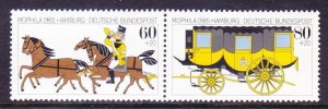 Germany B635a (B634-35) MNH 1985 Coachman & Horses Joint Pair Issue