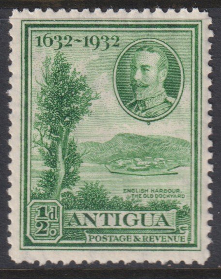 1932 Antigua KGV King George V ½ pence issue MVLH Sc# 67 CV $4.75