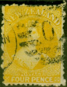 New Zealand 1866 4d Yellow SG120 Fine Used