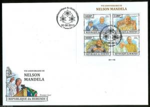 BURUNDI 2013 95th BIRTH ANNIVERSARY OF NELSON MANDELA   SHEET FDC