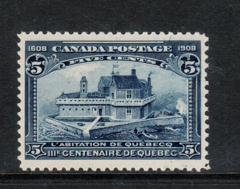 Canada #99 Very Fine Mint Line Through 1908 Quebec Major Reentry