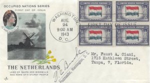 913 5c NETHERLANDS - Beautifully Hand tinted Artcraft cachet