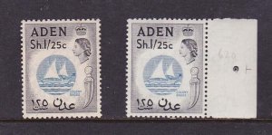 Aden 1962 QEII SG 64 (MH) and 64a (MNH)