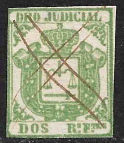 SPANISH COLONIES CUBA PHILIPPINES PUERTO RICO 1856-64 2r Judicial Revenue USED