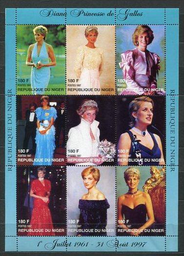 Niger 1997 Souvenir Sheet Imperf MNH Diana Princess Of Wales  Designer Dresses