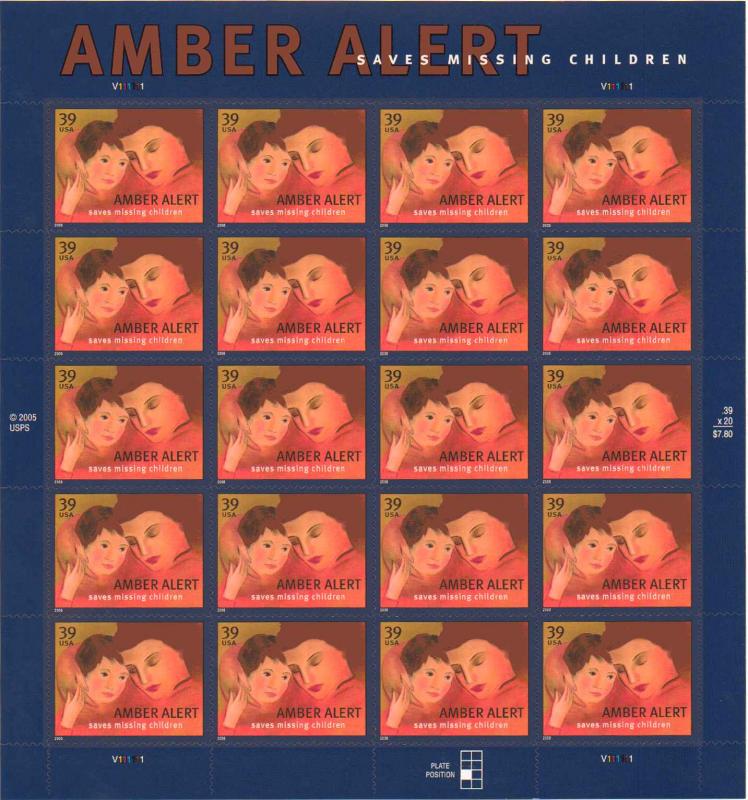 US 4031 - 39¢ Amber Alert Unused